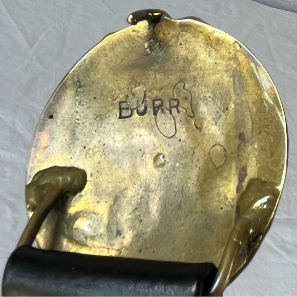 Stephen Burr handmade solid brass MCM 70’s modern artist vintage belt buckle - Picture 12 of 16